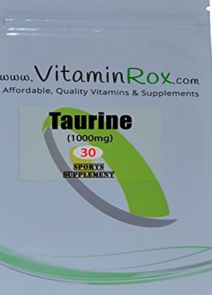Taurine [1000mg] - 30 Tablet Resealable Foil Pack | Sports Supplement